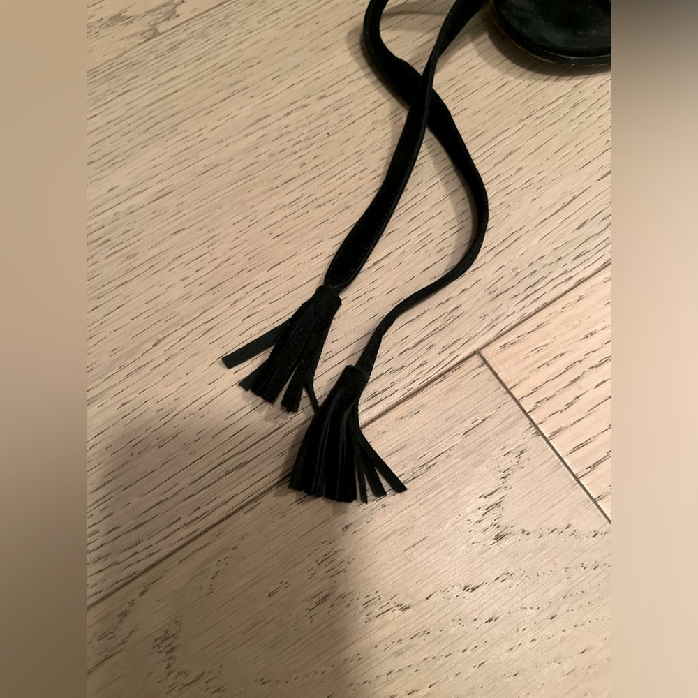 Cynthia Vincent Lace Up Sandals with Suede Tassels - Picture 2 of 6
